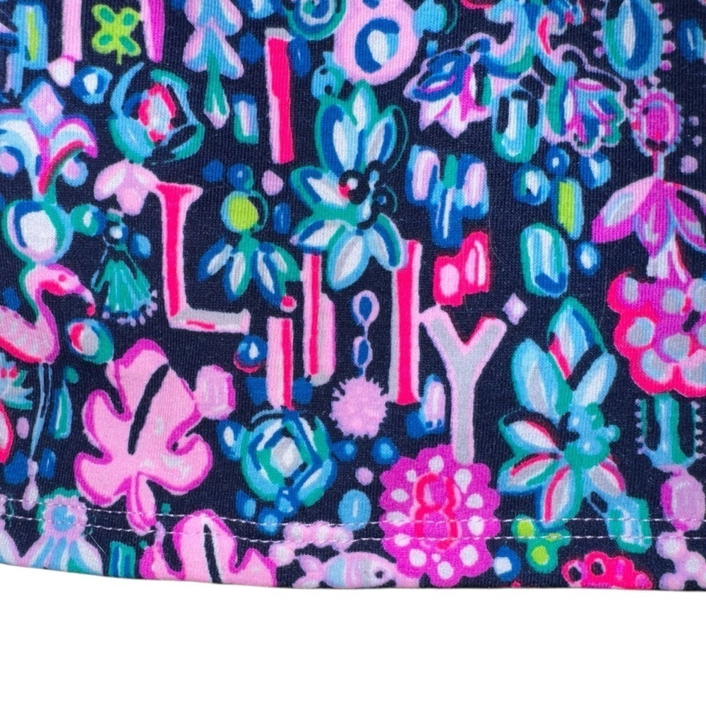 LILLY PULITZER NWOT Luxletic Oden Top Shirt In Low Tide Navy Pink Size Small NEW - Picture 9 of 15